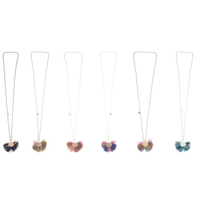 LONG FLOWER PENDANT NECKLACE