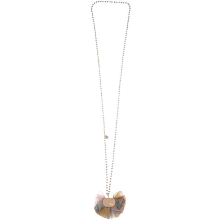 LONG FLOWER PENDANT NECKLACE