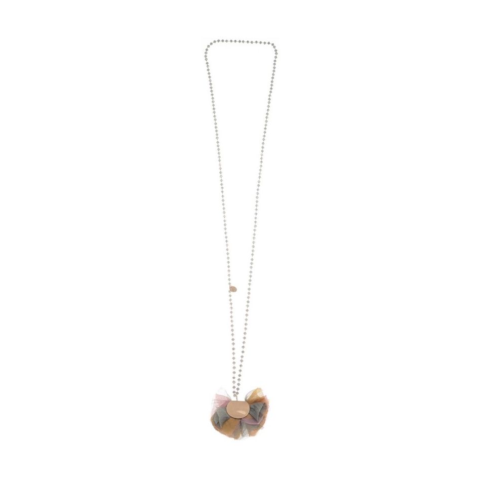 LONG FLOWER PENDANT NECKLACE