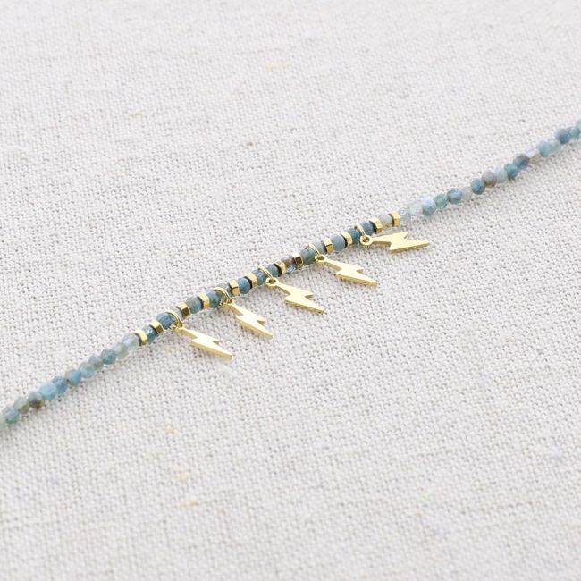 STEEL SHORT NECKLACE STONES PENDANTS RAYS