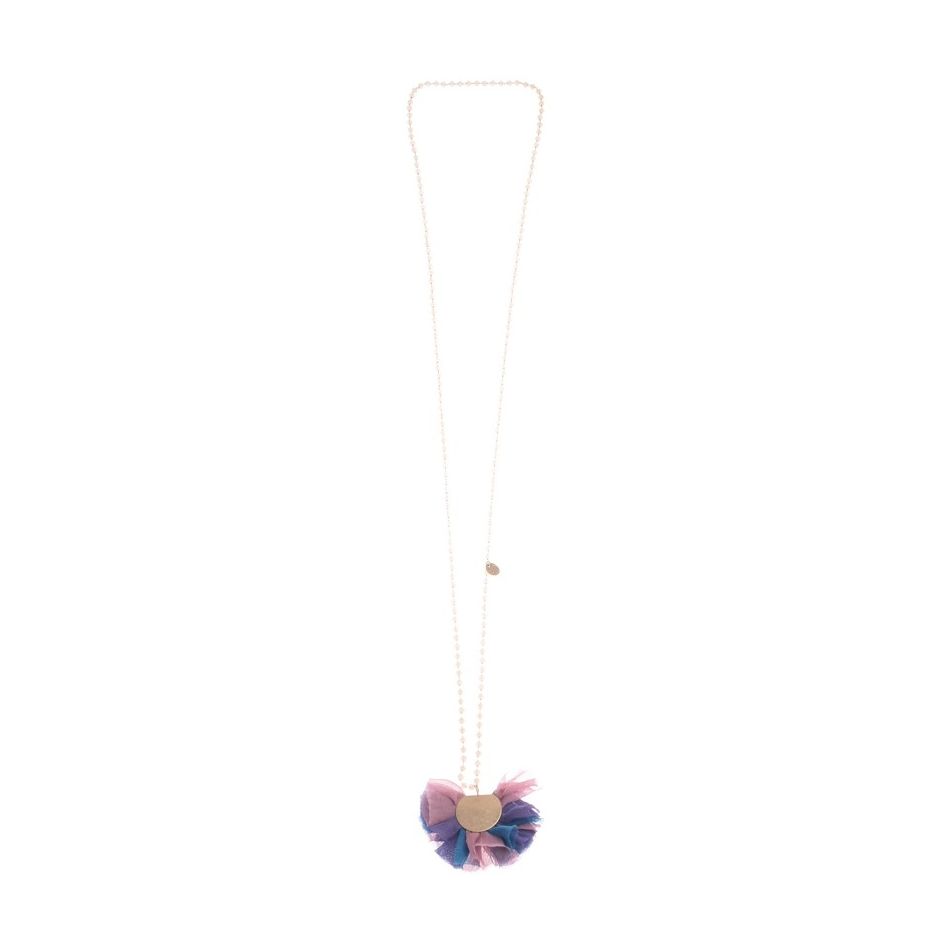 LONG FLOWER PENDANT NECKLACE