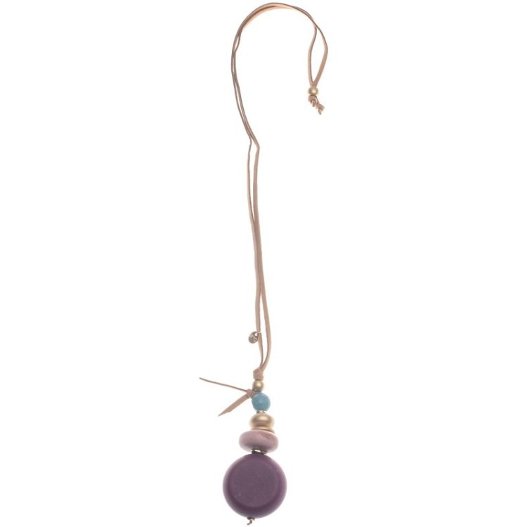 LONG NECKLACE PENDANT WITH RESIN BEADS