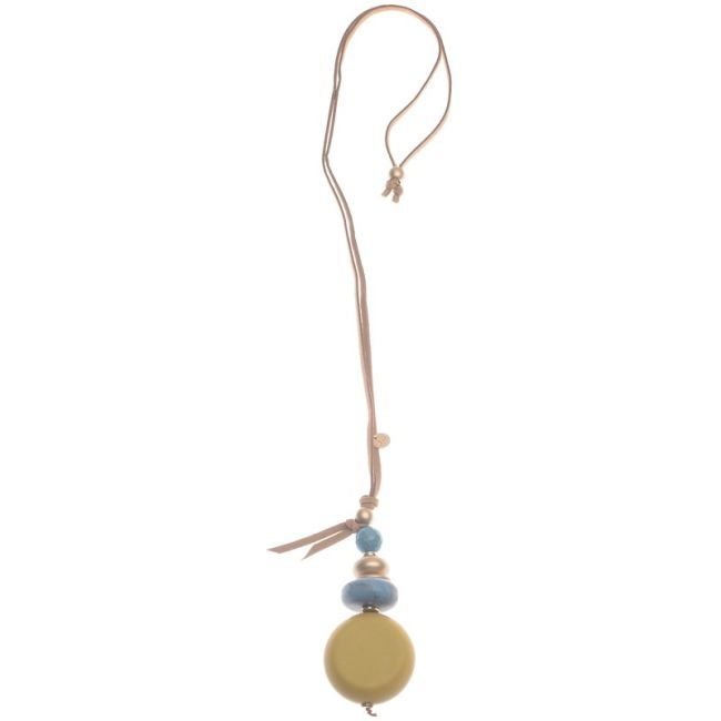 COLLAR LARGO COLGANTE CUENTAS RESINA