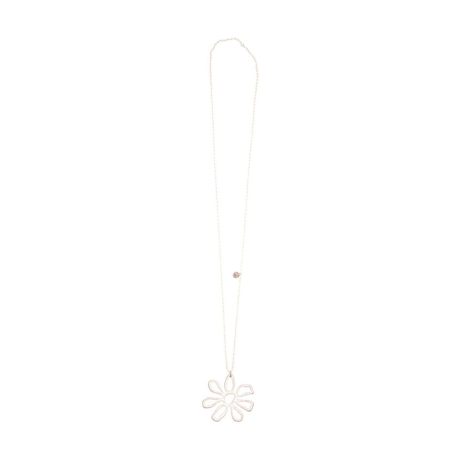 LONG FLOWER PENDANT NECKLACE