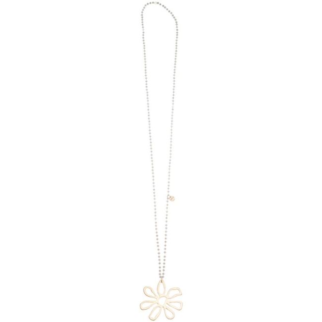 LONG FLOWER PENDANT NECKLACE