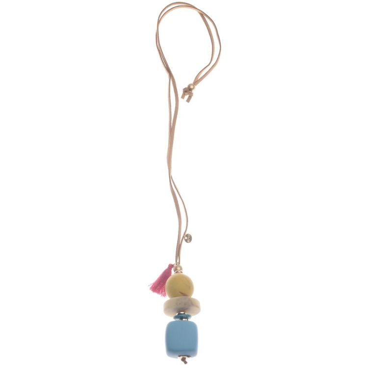 LONG NECKLACE PENDANT WITH RESIN BEADS 2