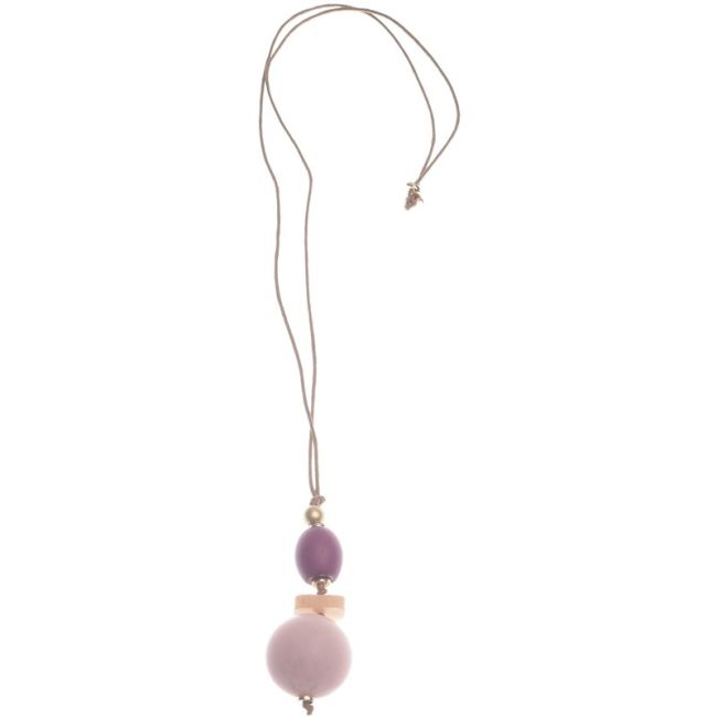 LONG RESIN BALL PENDANT NECKLACE