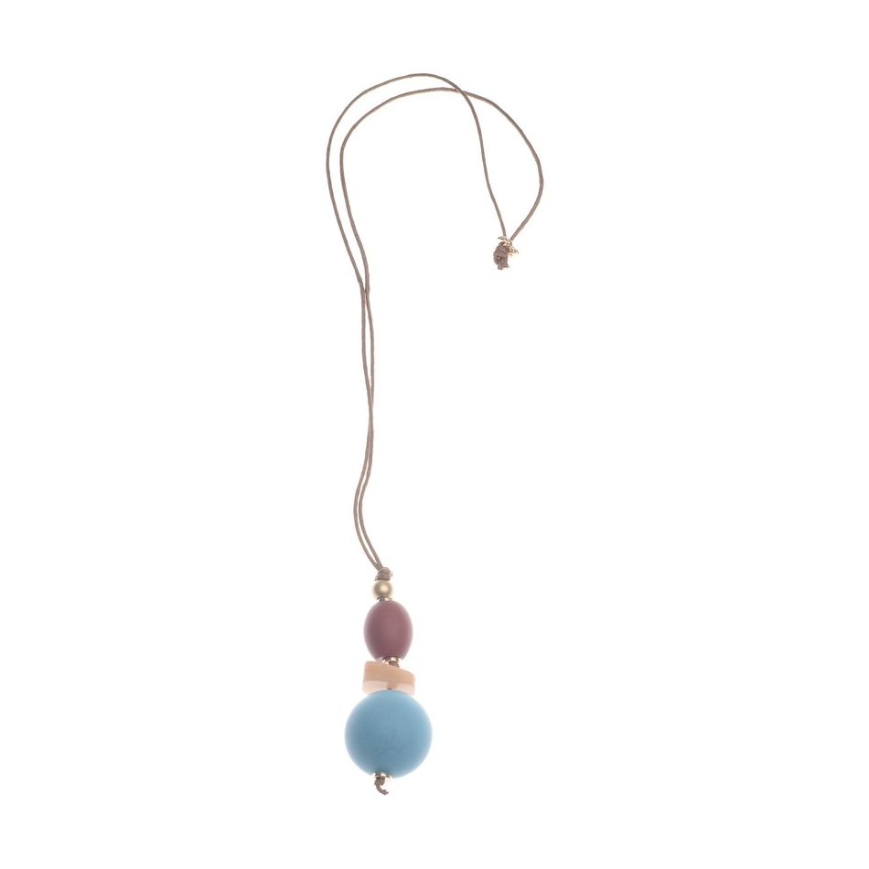 LONG RESIN BALL PENDANT NECKLACE