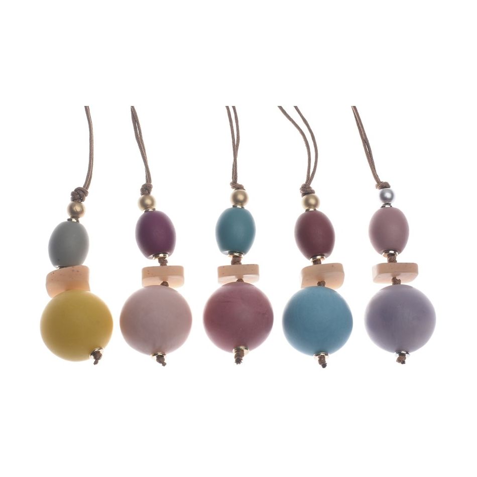 LONG RESIN BALL PENDANT NECKLACE