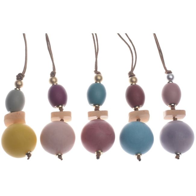 LONG RESIN BALL PENDANT NECKLACE