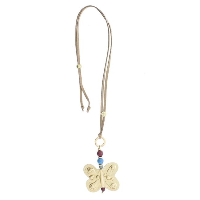 METAL BUTTERFLY PENDANT LONG NECKLACE