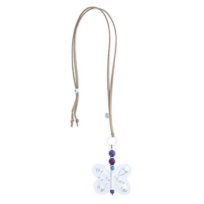 METAL BUTTERFLY PENDANT LONG NECKLACE