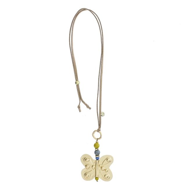 METAL BUTTERFLY PENDANT LONG NECKLACE