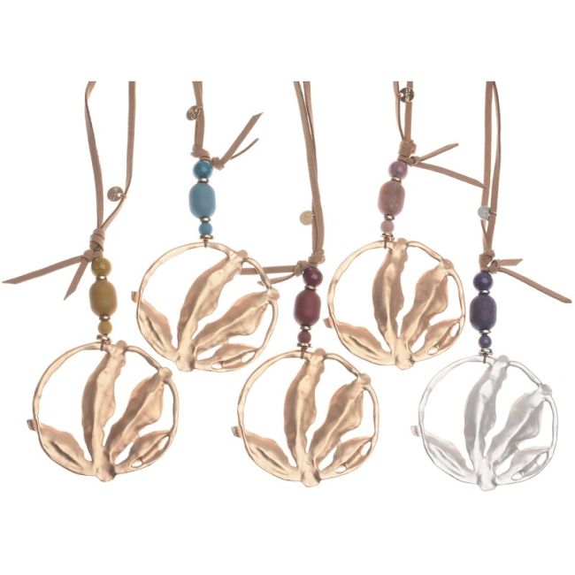 METAL MEDAL PENDANT LONG NECKLACE