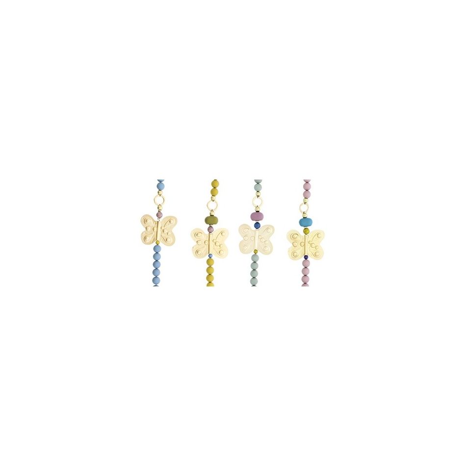 METAL BUTTERFLY RESIN BALLS LONG NECKLACE