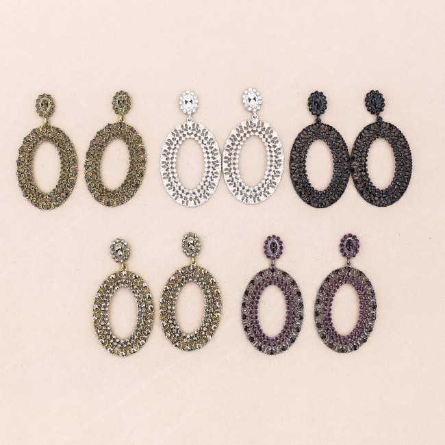 STRASS METAL HOOP EARRINGS