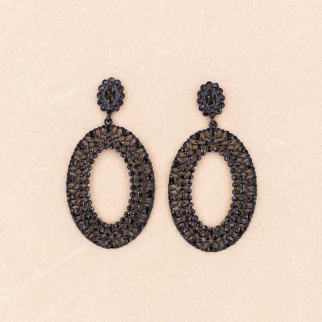 STRASS METAL HOOP EARRINGS