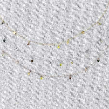 STEEL SHORT NECKLACE WITH ZIRCONIA STONES