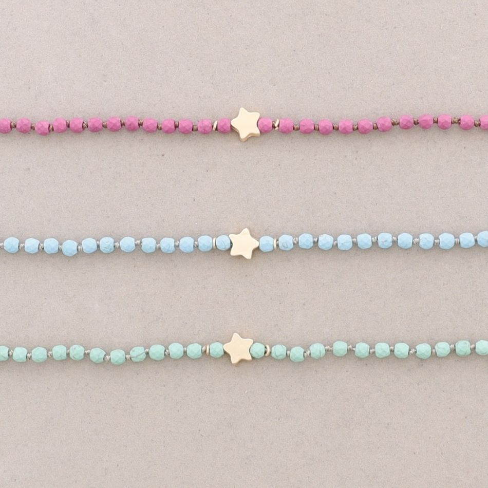 GARGANTILLA BOLITAS FACETADAS CORAZÓN/ESTRELLA