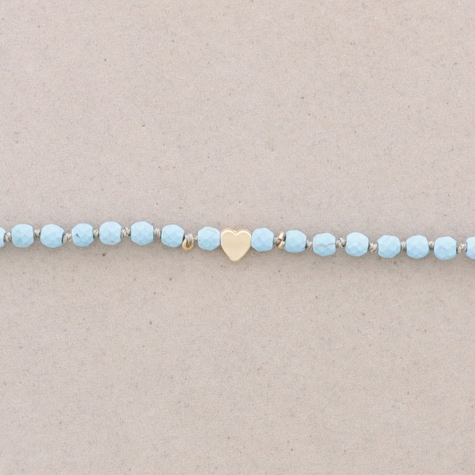 HEART/STAR FACETED BALL SHORT NECKLACE