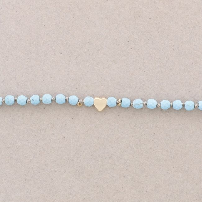 HEART/STAR FACETED BALL SHORT NECKLACE