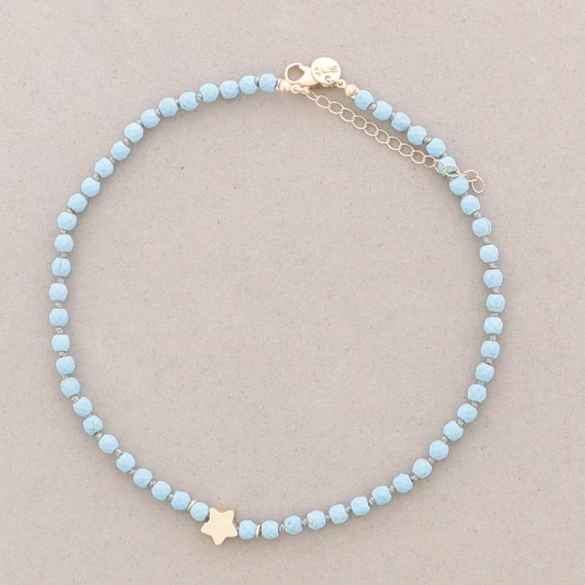 HEART/STAR FACETED BALL SHORT NECKLACE