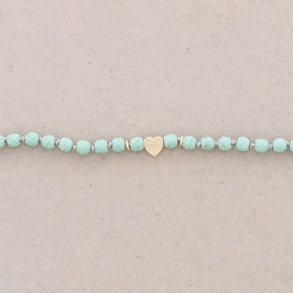 HEART/STAR FACETED BALL SHORT NECKLACE