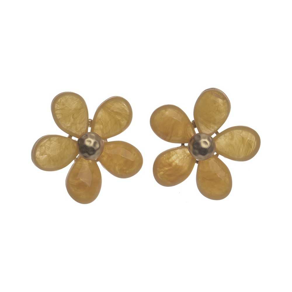 RESIN FLOWER STUD EARRINGS