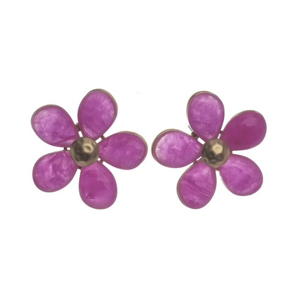 RESIN FLOWER STUD EARRINGS