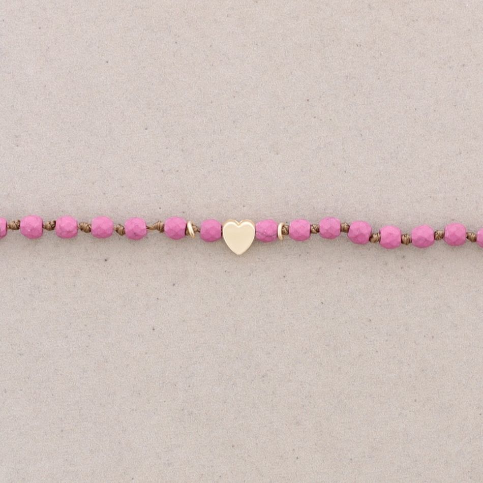 HEART/STAR FACETED BALL SHORT NECKLACE