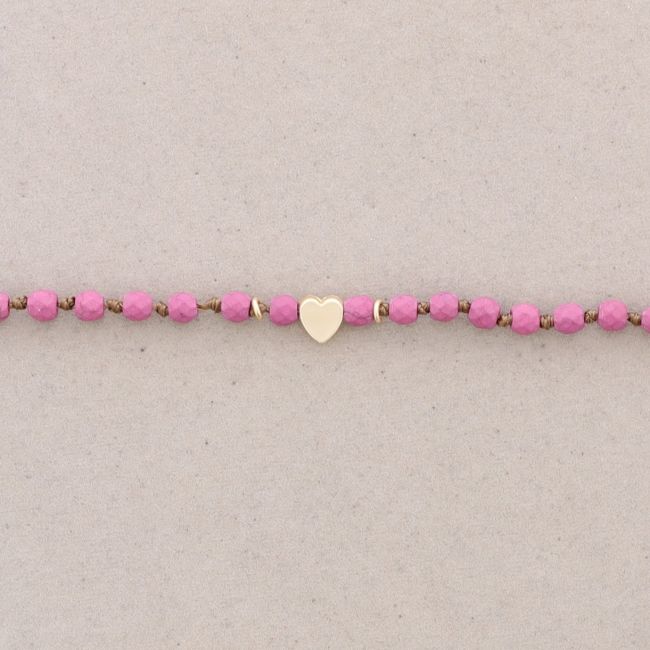 HEART/STAR FACETED BALL SHORT NECKLACE