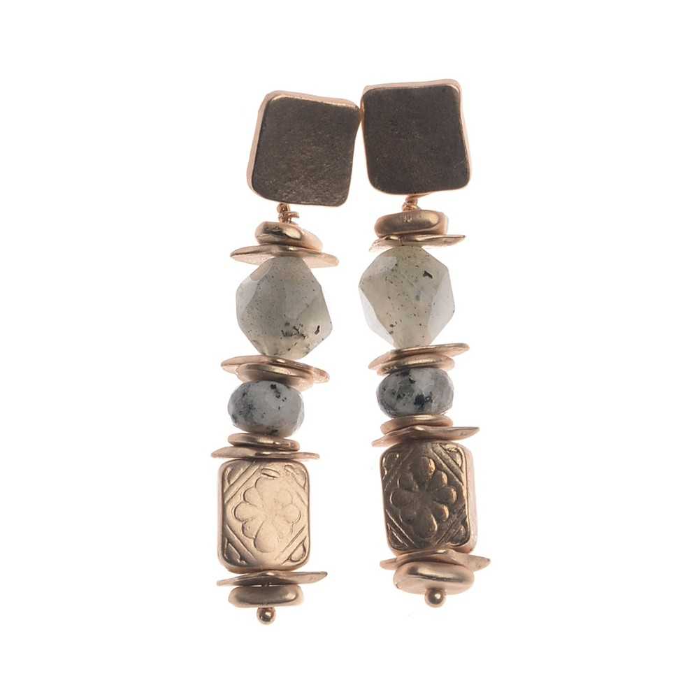 METAL STONE EARRINGS