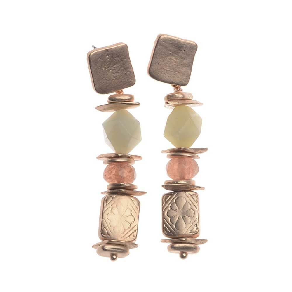 METAL STONE EARRINGS