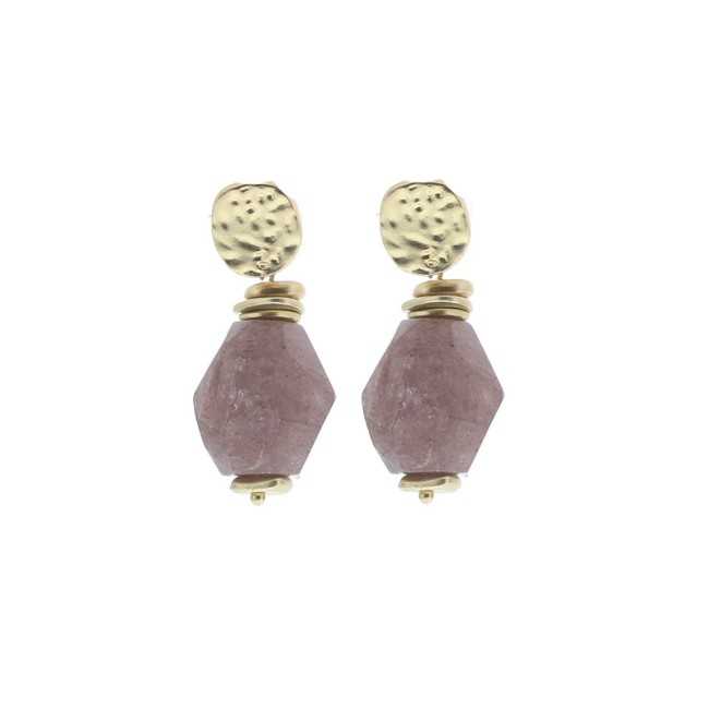 IRREGULAR STONE PENDANT EARRINGS