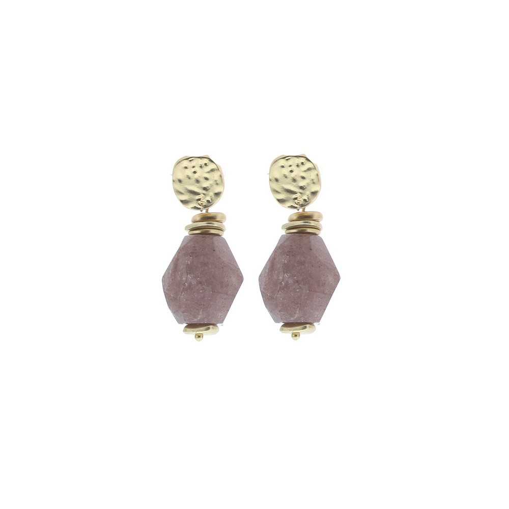 IRREGULAR STONE PENDANT EARRINGS