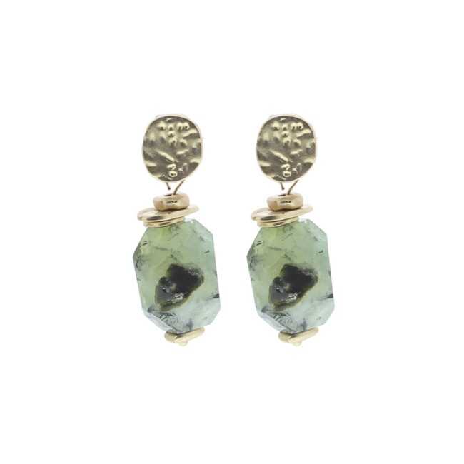 IRREGULAR STONE PENDANT EARRINGS