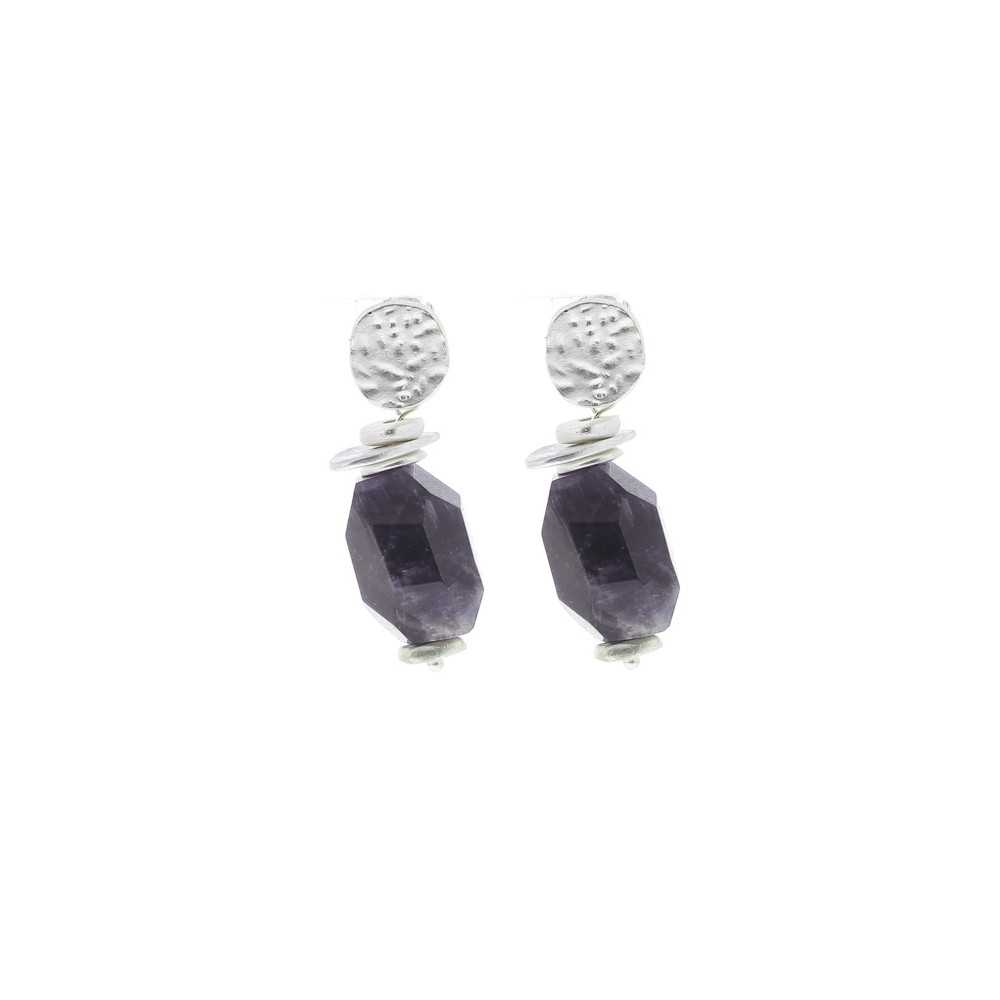 IRREGULAR STONE PENDANT EARRINGS