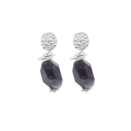 IRREGULAR STONE PENDANT EARRINGS