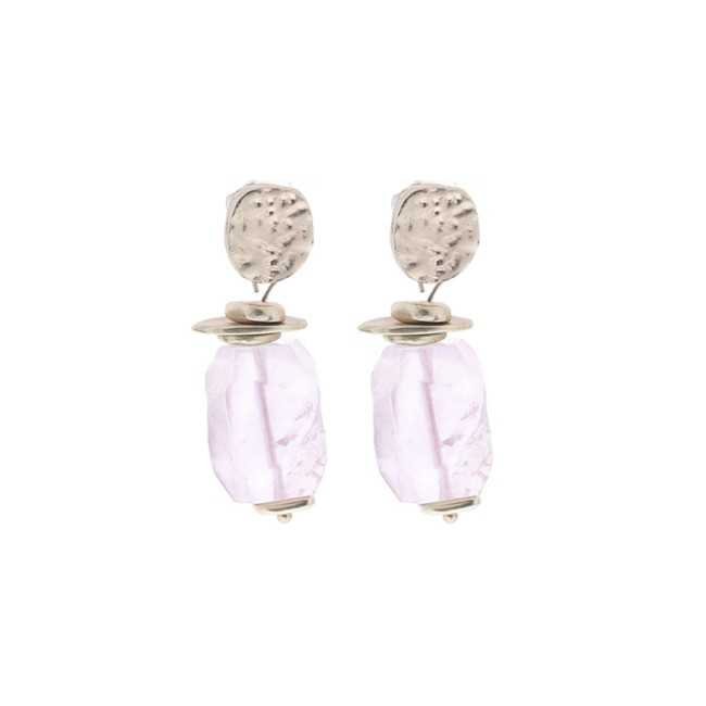 IRREGULAR STONE PENDANT EARRINGS