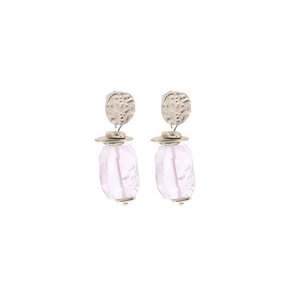 IRREGULAR STONE PENDANT EARRINGS