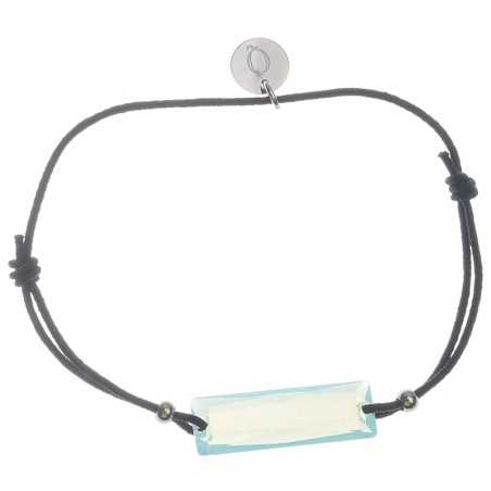 STEEL FACETED RECTANGULAR CRYSTAL ELASTIC BRACELET