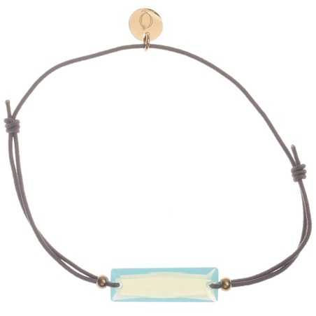 PULSERA ELÁSTICA CRISTAL RECTANGULAR FACETADO ACERO