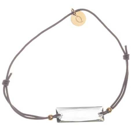 PULSERA ELÁSTICA CRISTAL RECTANGULAR FACETADO ACERO