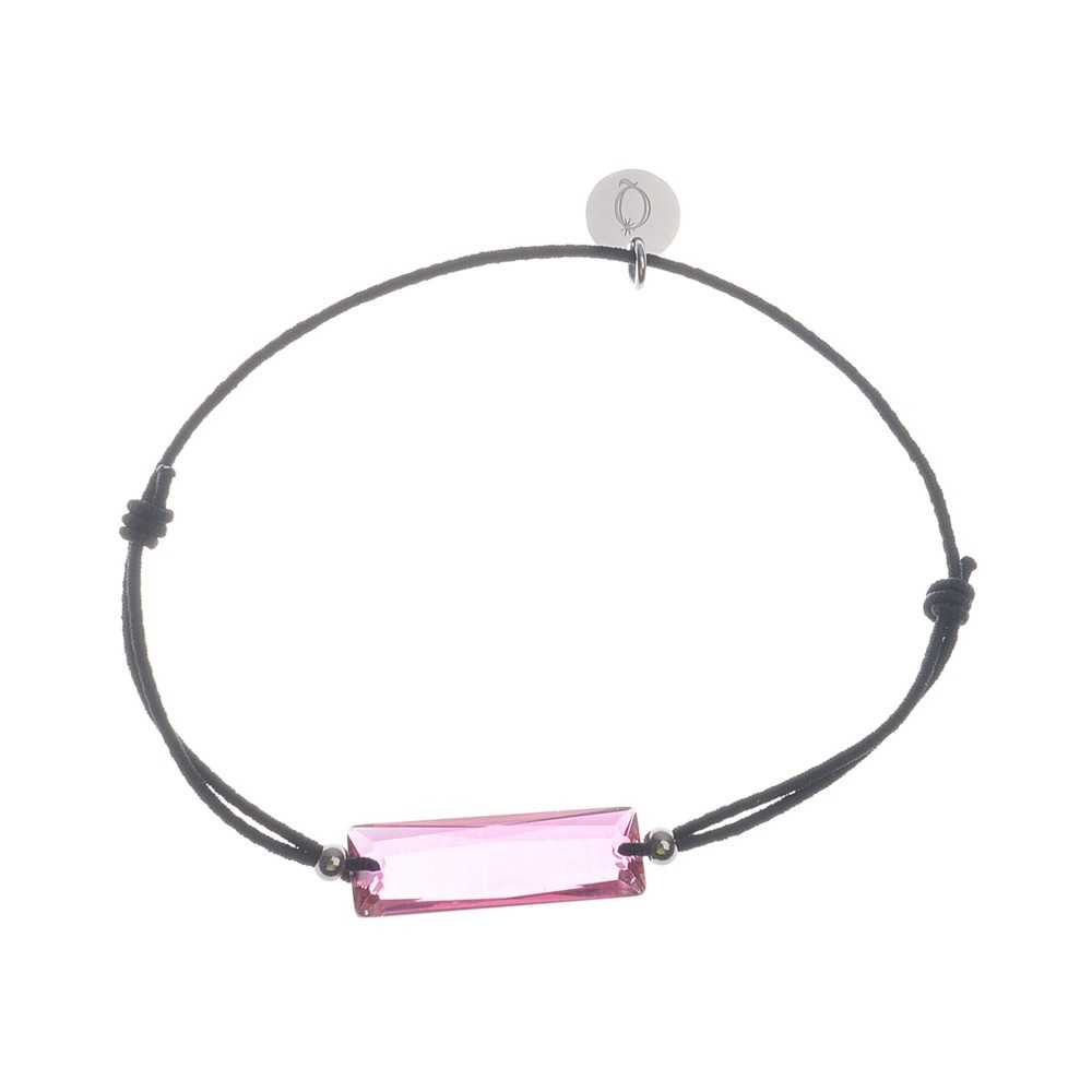 PULSERA ELÁSTICA CRISTAL RECTANGULAR FACETADO ACERO