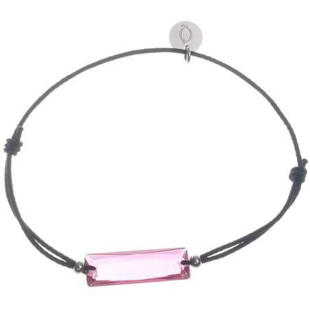 PULSERA ELÁSTICA CRISTAL RECTANGULAR FACETADO ACERO