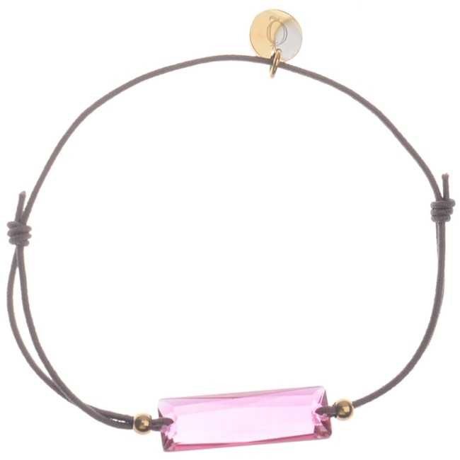 PULSERA ELÁSTICA CRISTAL RECTANGULAR FACETADO ACERO