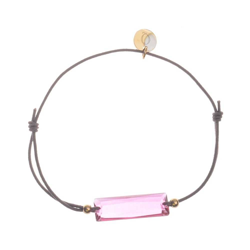 PULSERA ELÁSTICA CRISTAL RECTANGULAR FACETADO ACERO