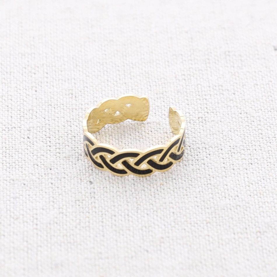 ANILLO ACERO TRENZADO ESMALTE