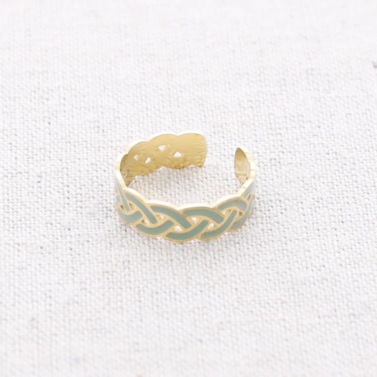 ANILLO ACERO TRENZADO ESMALTE