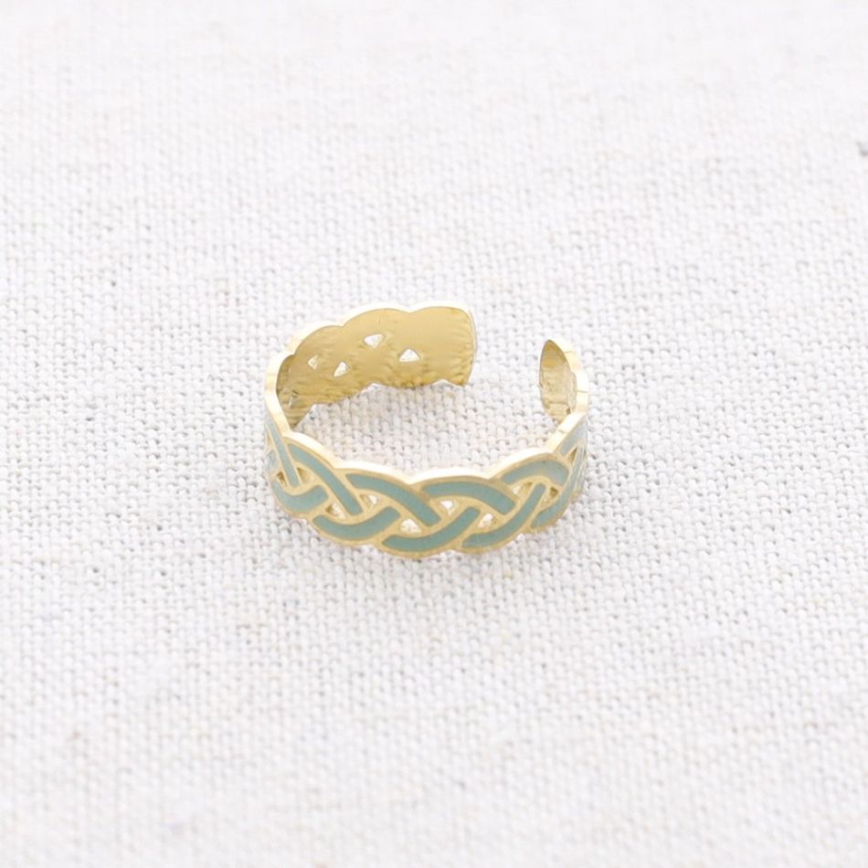 ANILLO ACERO TRENZADO ESMALTE